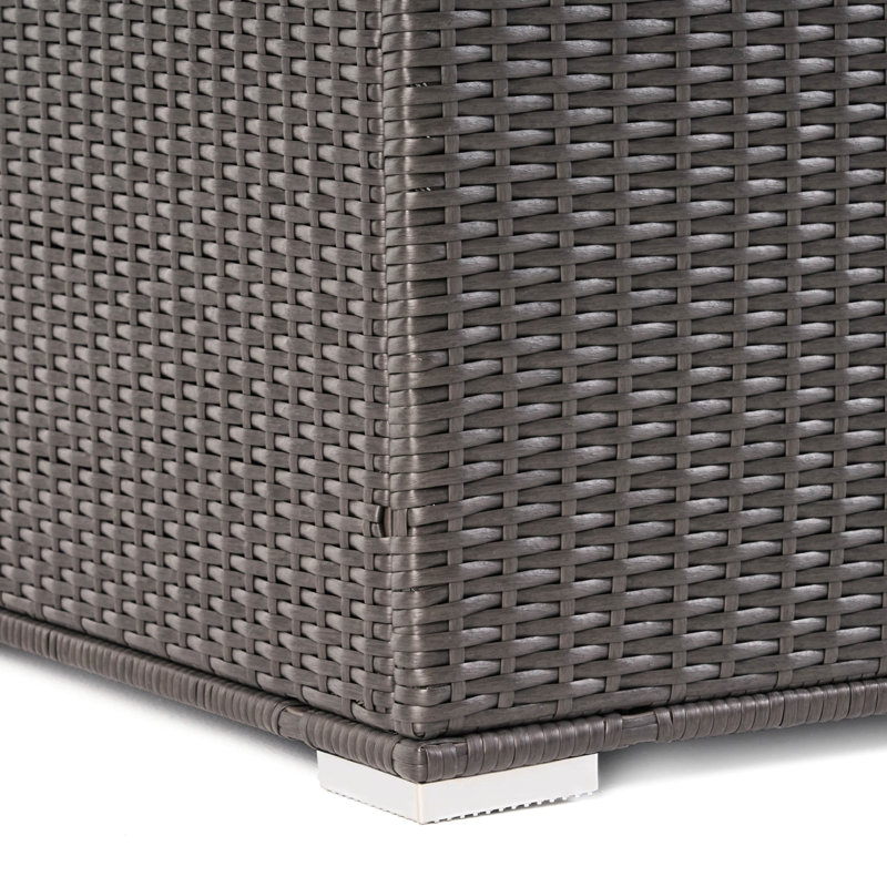 Rangement extérieur en fer gris, 32,89 po X 24,51 po, boîte de rangement pour patio avec cadre résilient, profondeur, largeur, hauteur, aide