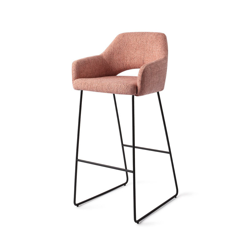 Nithsdale Upholstered Bar Stool, Pink, 75cm