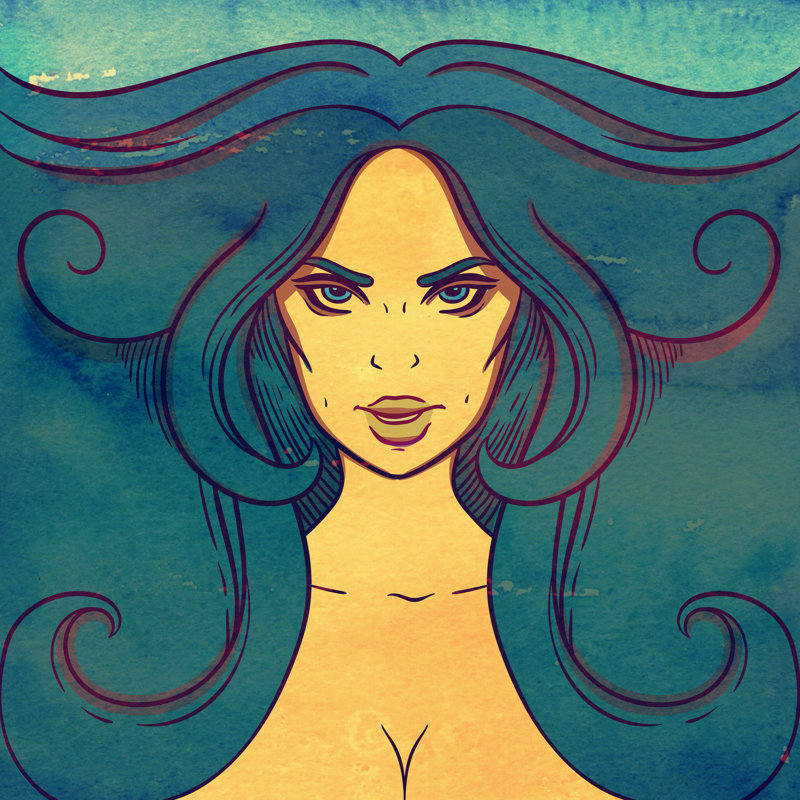 Portrait Of A Young Girl by Fraulein_Freya - Wrapped Canvas Print, 91cm H x 91cm W