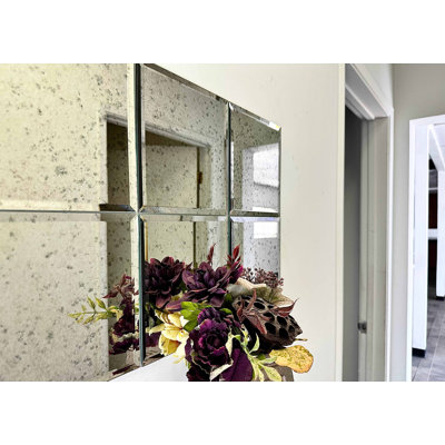 Reflections 8 in. x 8 in. Diamond Grade Glass Mirror Beveled Large Format Square Decorative Kitchen & Bathroom Wall Tile