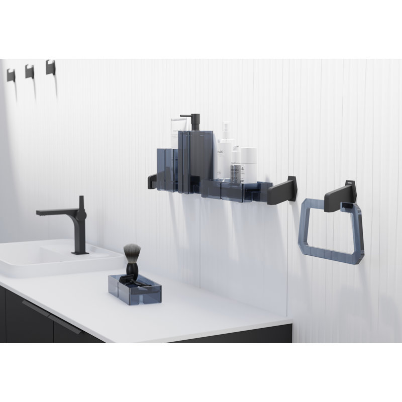 Tabares Towel Ring, Black/Grey