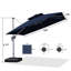 Parasol carré en porte-à-faux 120 po avec base à roulettes, bleu marine-425194814-458199435