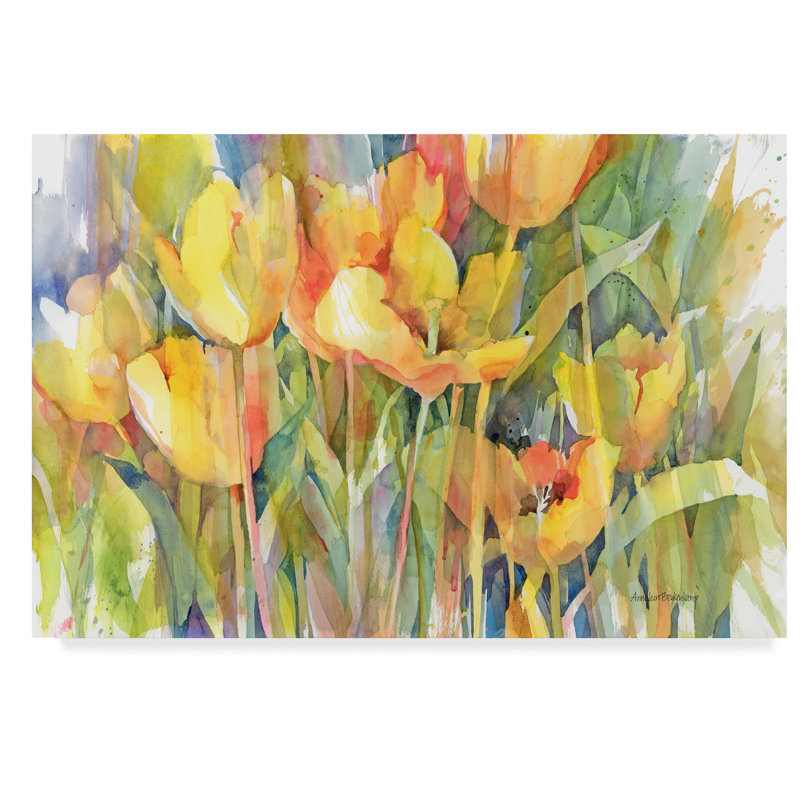 «Golden Group» par Mattox, reproduction d'aquarelle sur toile tendue, H 12 po x l 19 po x P 2 po