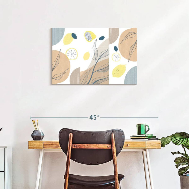 Boho Botanical Lemons, 20" H x 30" W