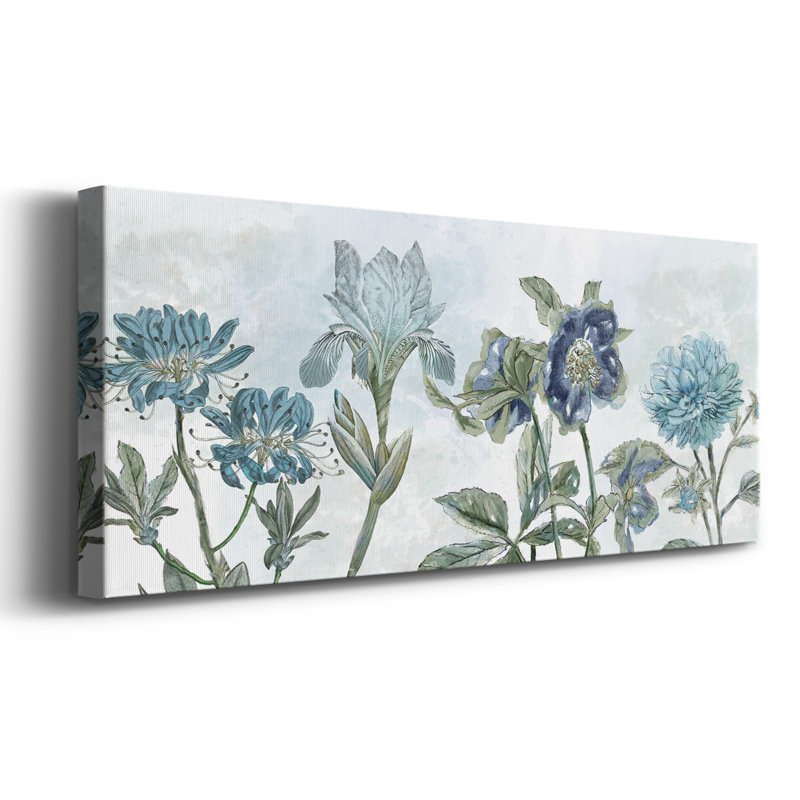 Rétro nuances de bleu sur toile, H 24 po x l 60 po x P 1,5 po
