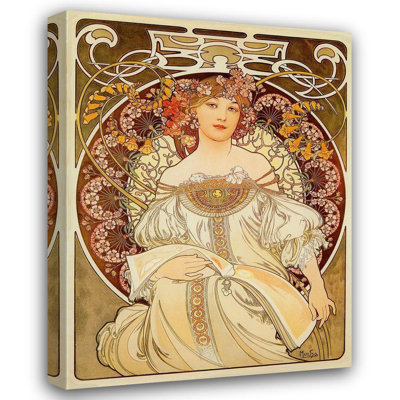 Astoria Grand Vintage Apple Collection Gallery Wrapped Canvas Art Titled: Mucha Reverie