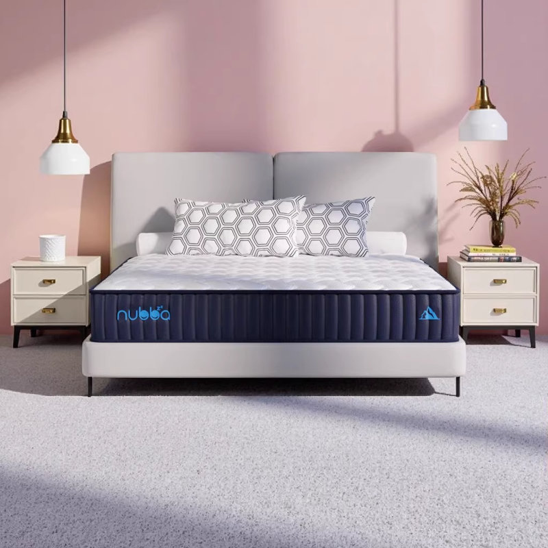Matelas hybride haut de gamme 12 po NUBBA - ferme, mousse à mémoire de forme et ressorts ensachés pour un confort équilibré, un refroidissement et un soulagement de la pression