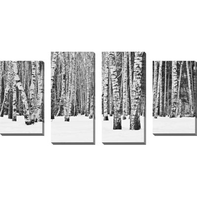 «Birch Trees in Winter», reproduction de photo à multiples images sur toile tendue