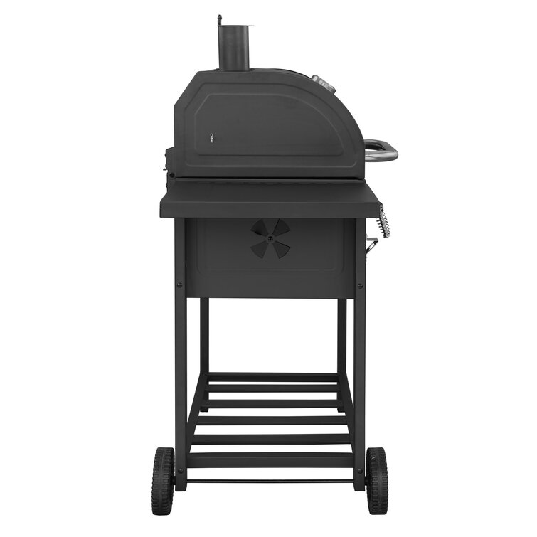 Royal Gourmet Cd1824en 24 Charcoal Grill Outdoor Smoker with Side Tables, Black