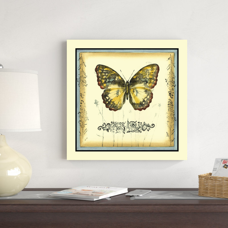 Papillon et fleurs sauvages II, H 20 po x l 20 po x P 1 po