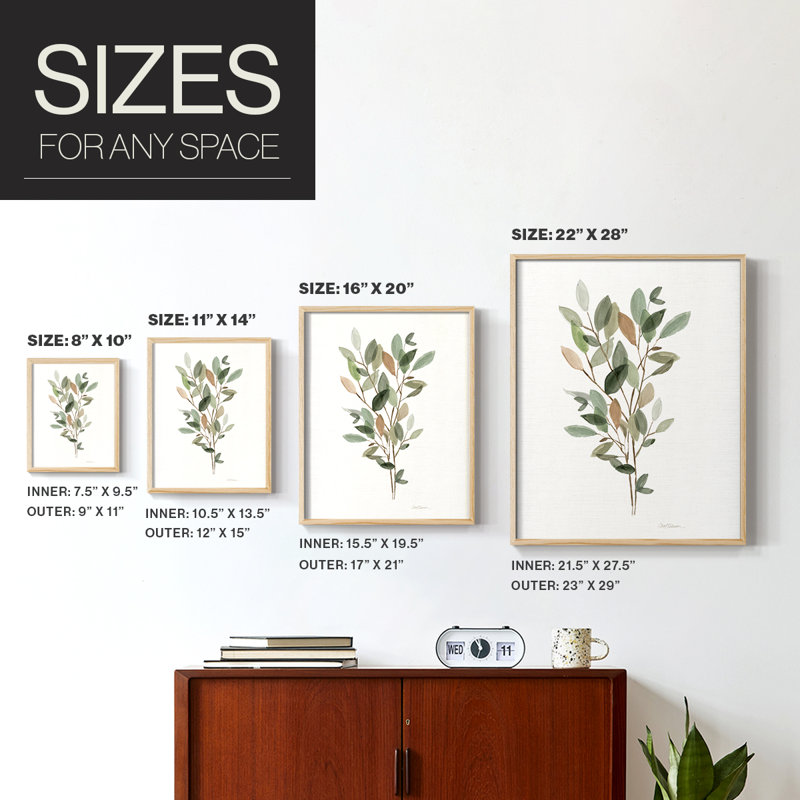 «Leafy Botanical II», reproduction encadrée - bois massif, Naturel, H 30 po x l 24 po