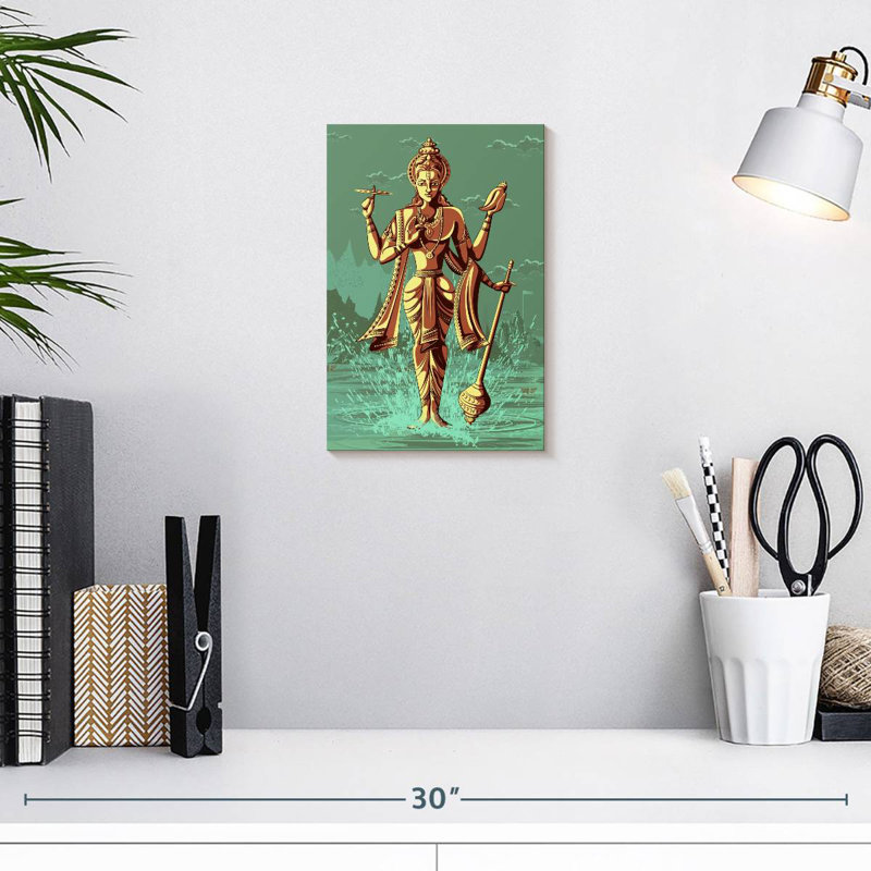 Adella, dieu indou Vishnu, H 12 po x l 8 po