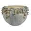 Pot de fleurs décoratif en céramique blanche avec bordure à motif floral, 21,5 cm