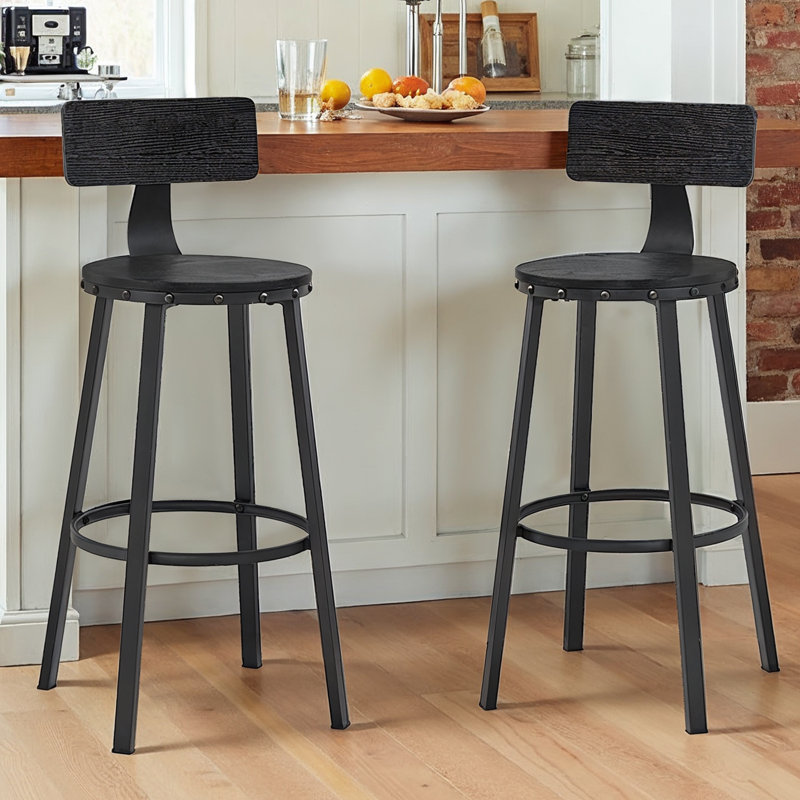Brookdale Stool, Bar Stool (28.7" Seat Height), Ebony Black/Black