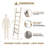 Lemi 6-Tier Rustic Light Oak Solid Wood Blanket Shelf, Antique Bathroom Towel Ladder-38628894