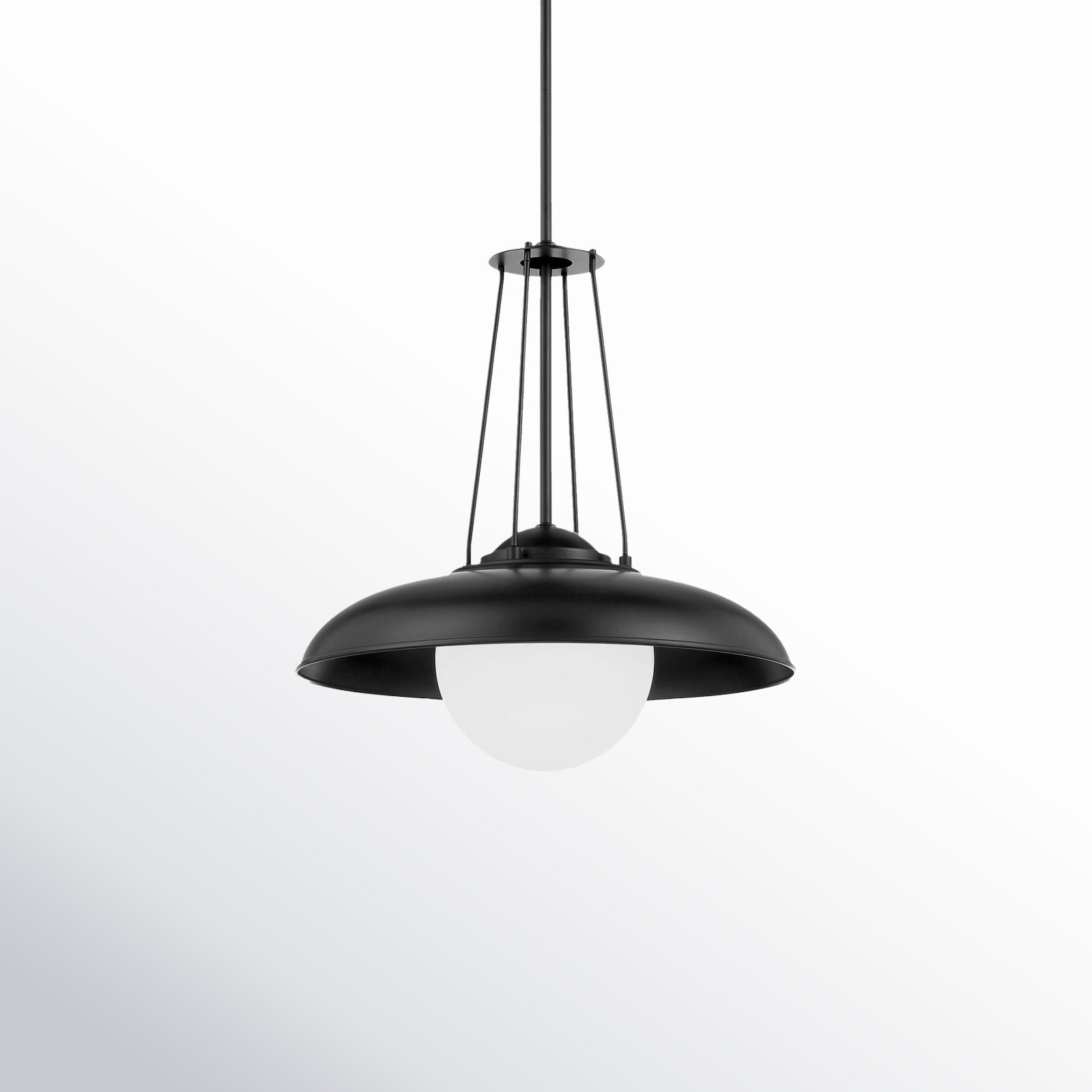 Single Light Glass Dimmable Pendant, 19.63" H x 18.13" W x 18.13" D