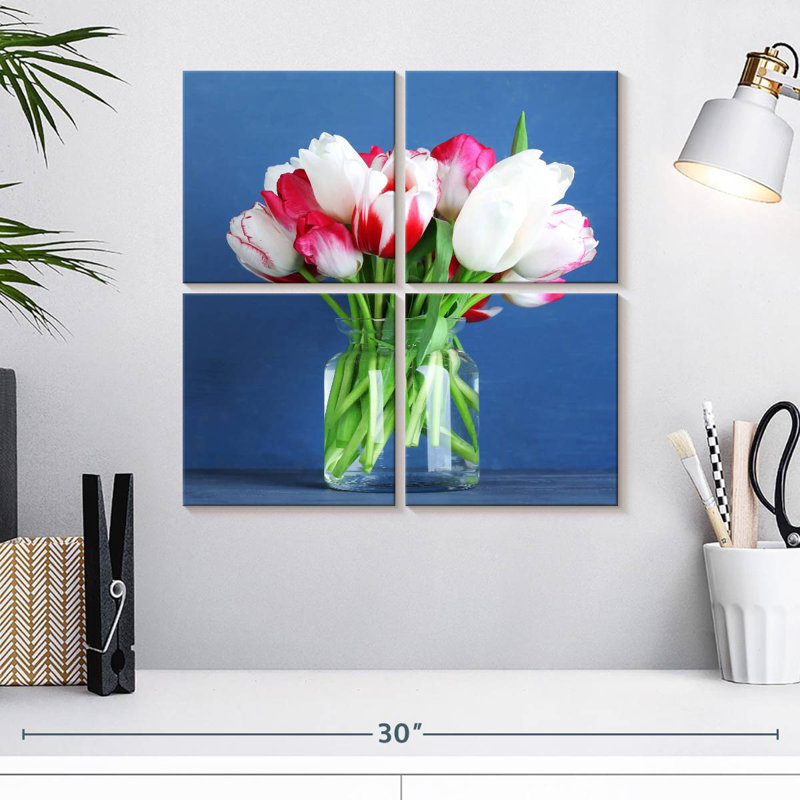 Harnek tulipes en verre, H 18 po x l 18 po