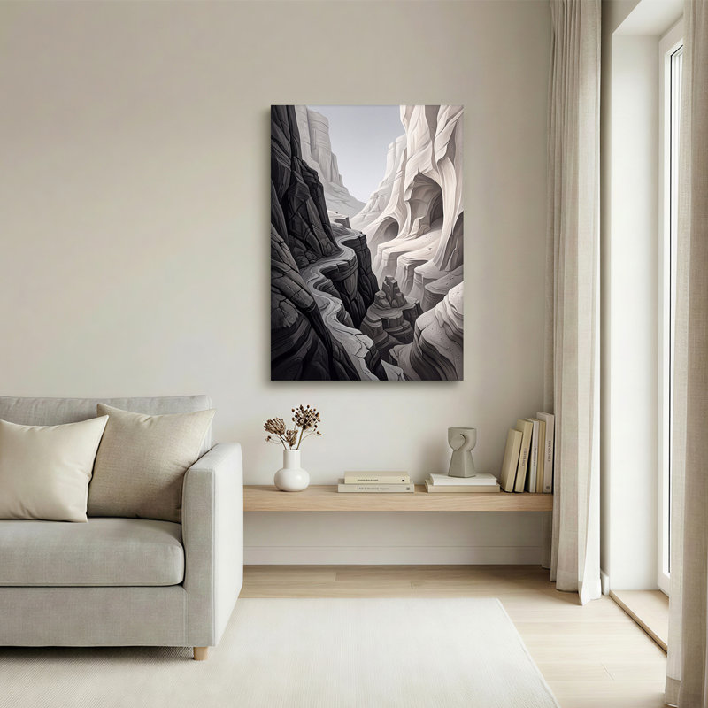 Art mural sur toile gris, H 18 po x l 12 po