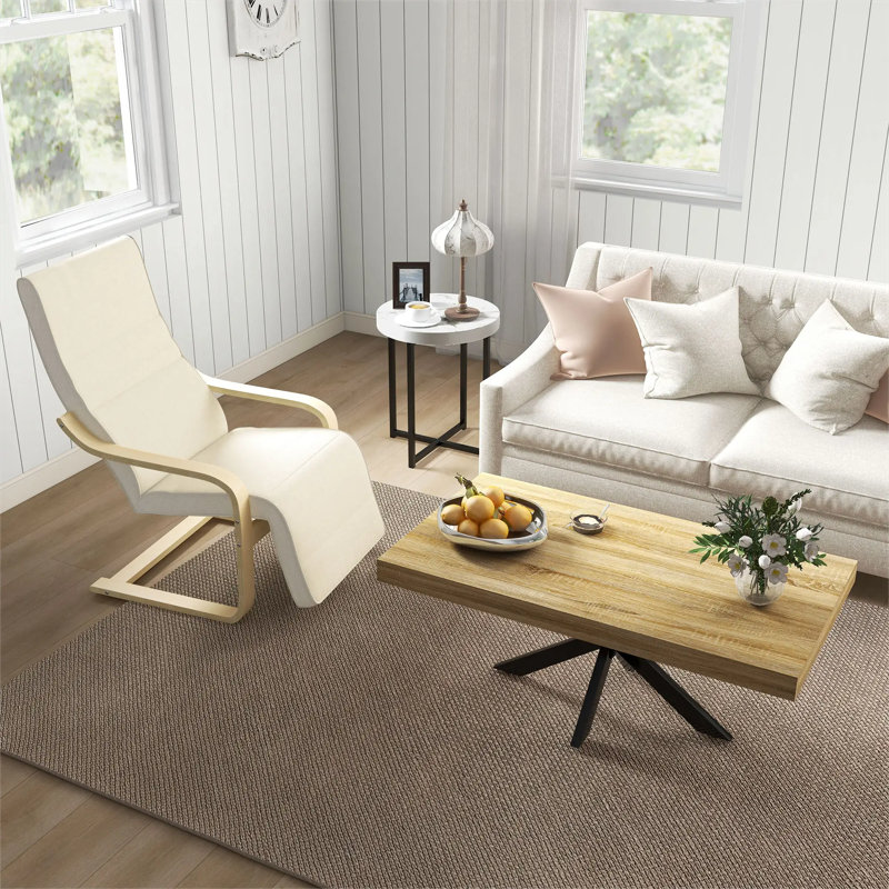 Set Of 2 Round Side Tables With Metal Legs
