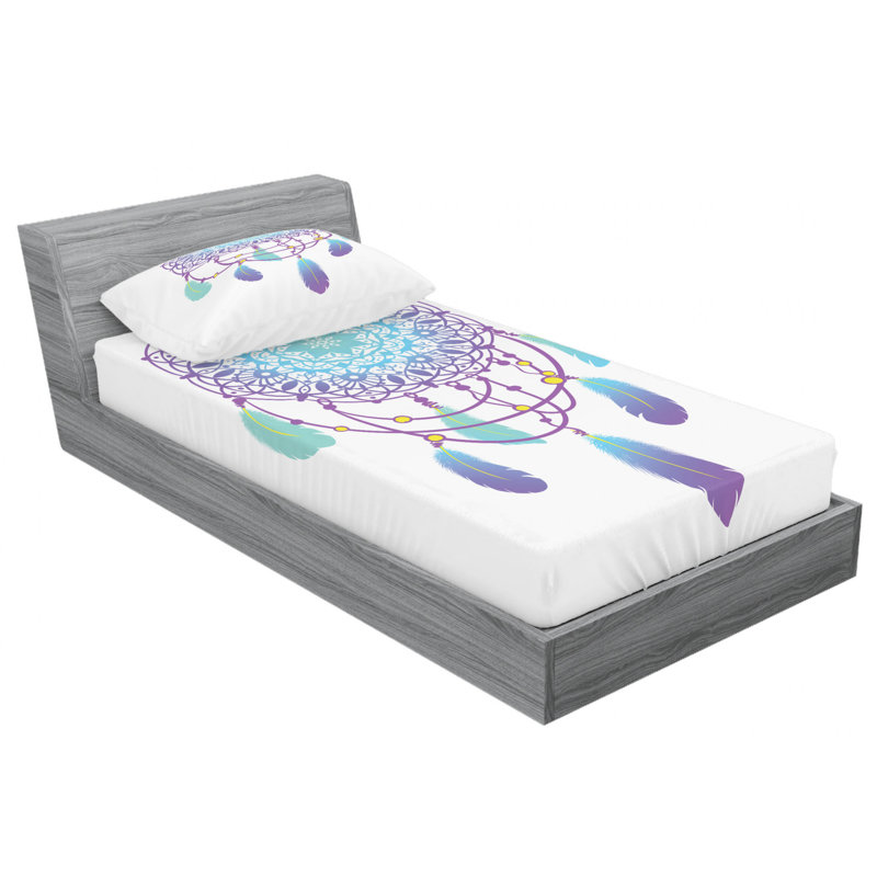 Microfiber Patterned Fitted Sheet, Twin XL Fitted Sheet with 1 Pillowcase