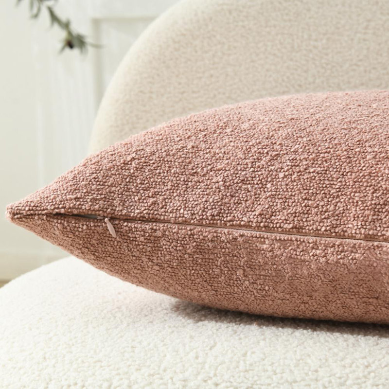 Housses de coussin texturées, Rose, Rectangle 12"H x 20"W