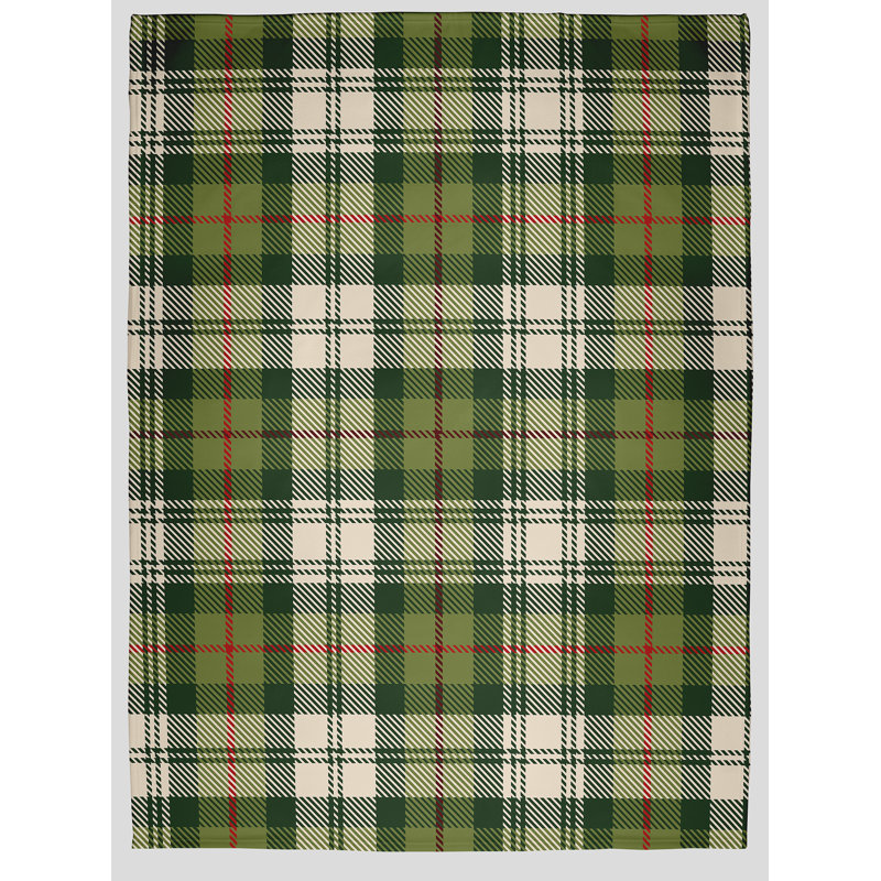 Jeté écossais hiver / Noël, Vert, L 30 po x L 39,75 po