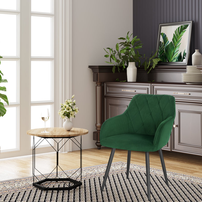 Alvion Upholstered Dining Chair, Dark Green