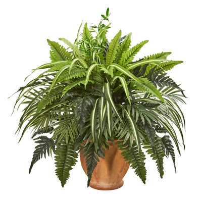 23'' Faux Fern Plant in Terracotta Planter