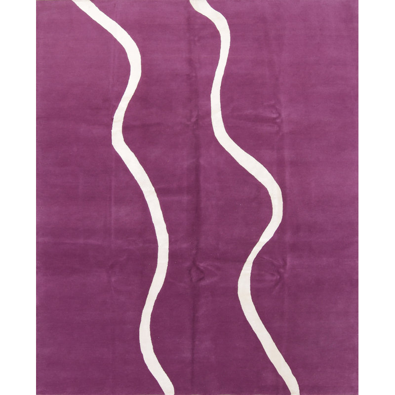 Tapis de surface en laine 8 pi 1 po x 9 pi 9 po one-of-kind-noué la mauve Festus