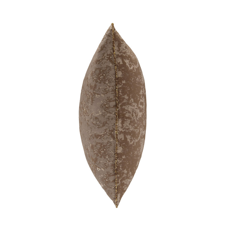 Mica Brocade Woven Throw Pillow, Polyester, Brown