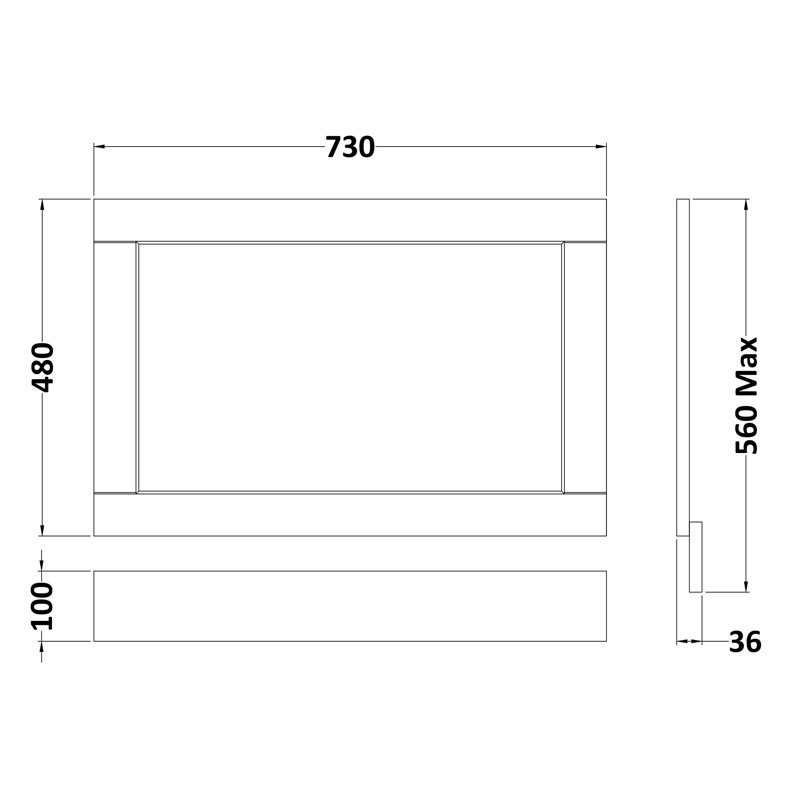 Old London 750mm End Panel, Storm Grey
