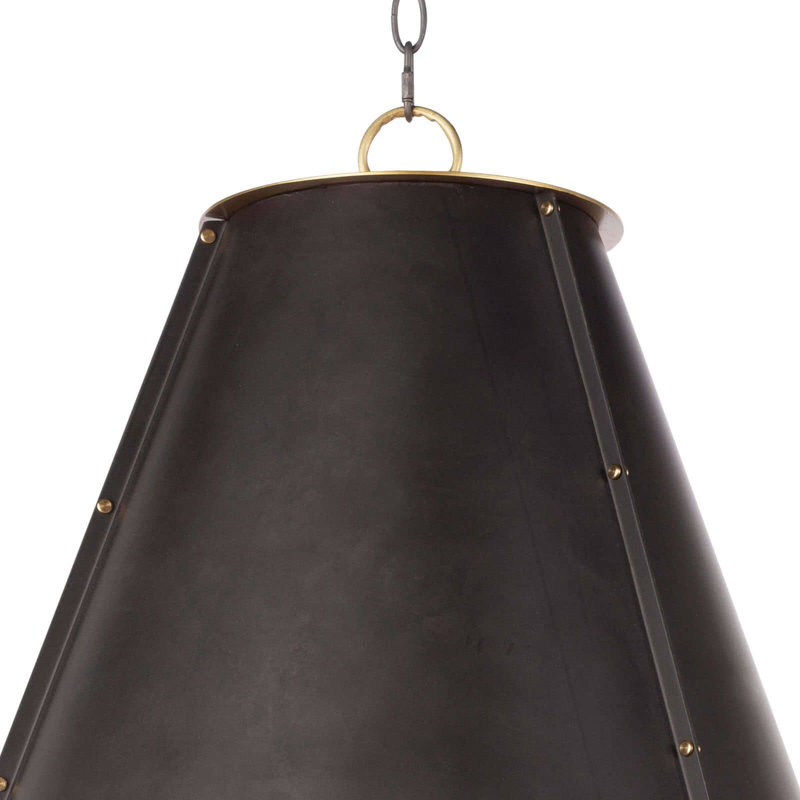 French Maid Chandelier Large, Blackened Brass, Black