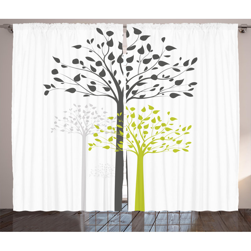 Afnan Semi Sheer Curtain Pair, 54" W x 108" L