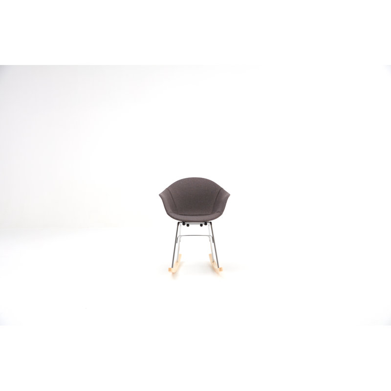 Chaise berçante TA UP, Gris foncé, Chrome naturel