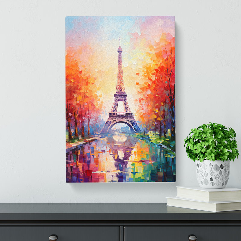 Eiffel Tower Impressionism - Wrapped Canvas, 76cm H x 50cm W x 3cm D