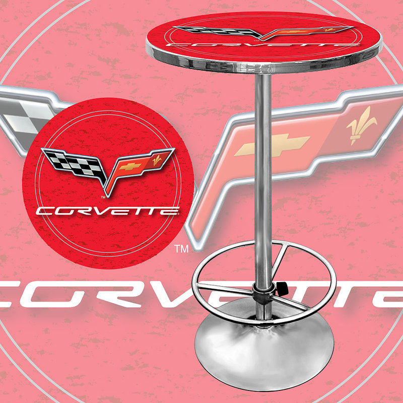 Round with Steel Base Dining Table, Red