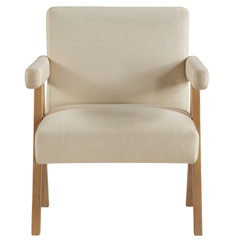 Chaise d'appoint rembourrée Helen, Crème, crème, Châtaigne