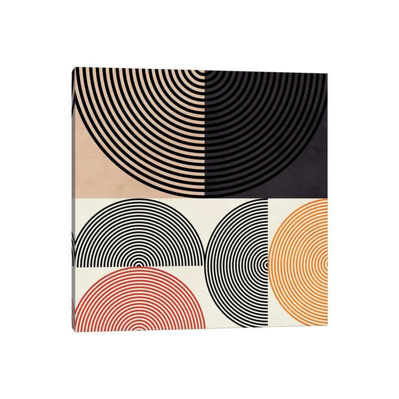 Lines & Shapes Ii, Wrapped Canvas, No Matte, 12" H x 12" W x  1.5" D