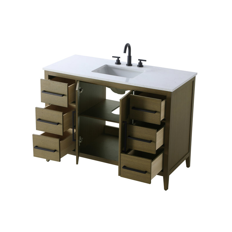 Meuble-lavabo simple 48 po, Brun châtaigne