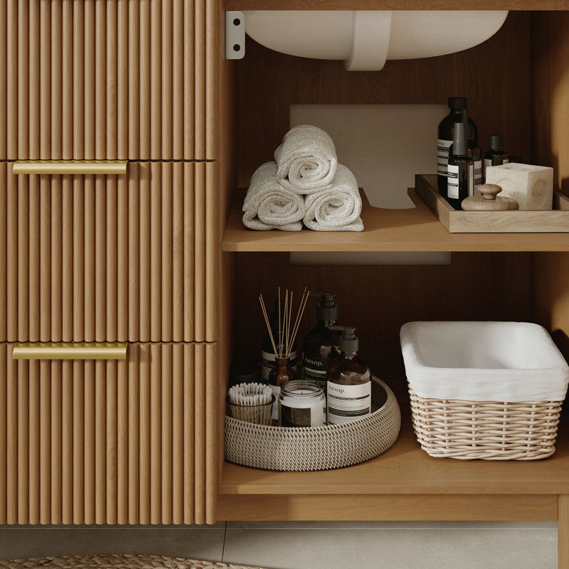 Meuble-lavabo double 60 po Nova, Bouleau rosé
