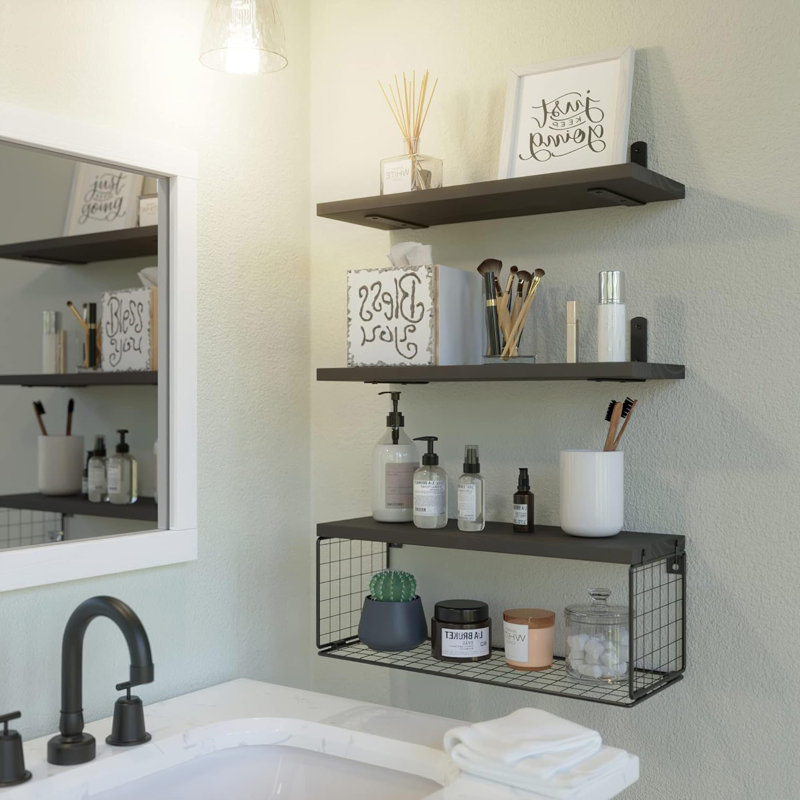 Akershus Bathroom Shelves, Dark Brown
