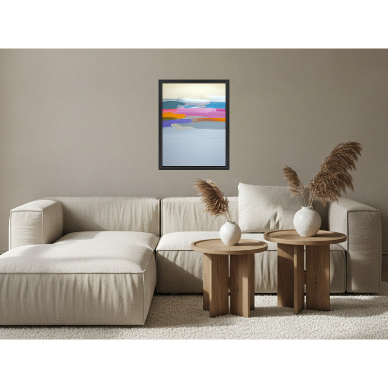 «Colorful Abstract Horizon», art mural sur toile encadrée, Brown, 28" H x 22" W