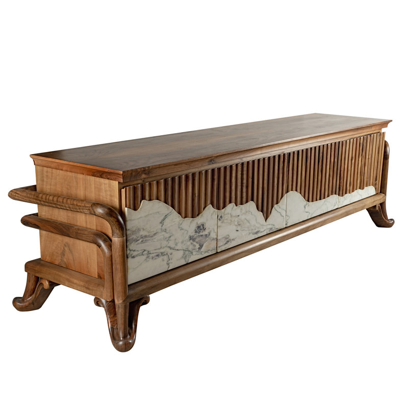 Crédence de rangement en bois massif l 92,91 po