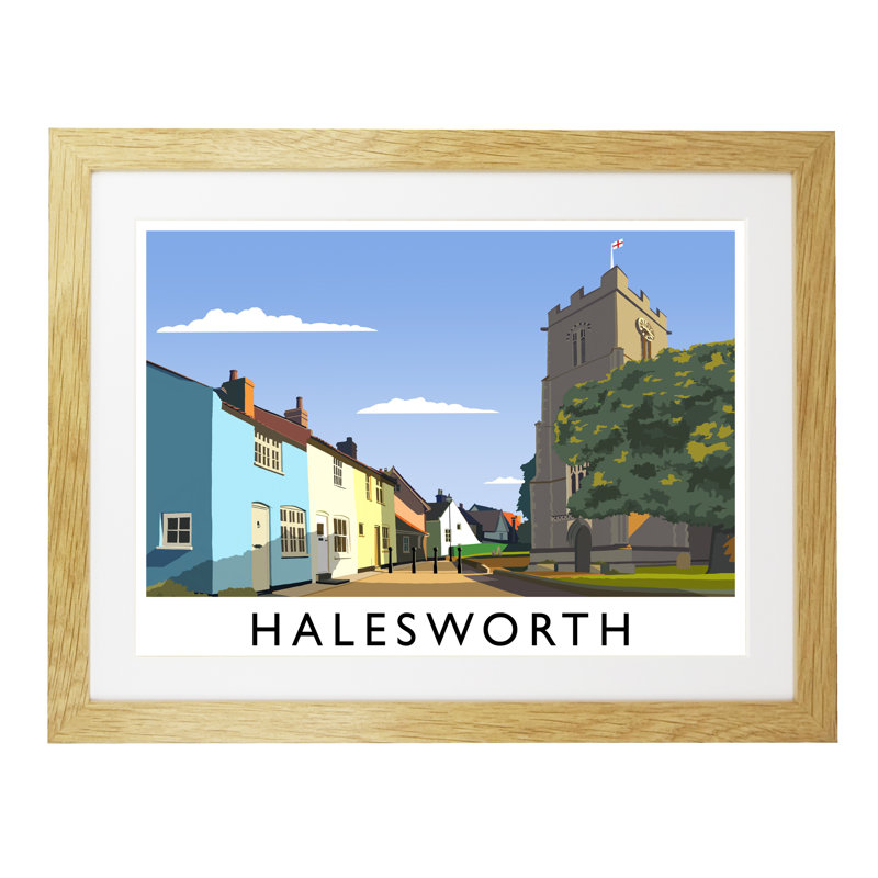 Halesworth by Richard O'Neil - Print, Oak Wood Frame, 44 cm H x 54 cm W x 2.2 cm D