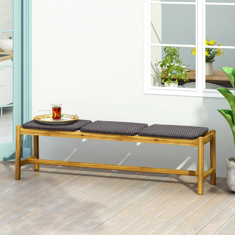 Banc rustique d'extérieur à 3 places avec abat-jour en bois de 59,73 po Profondeur x 16,14 po, largeur 17,43 po, l 24,72 po x P H, poids