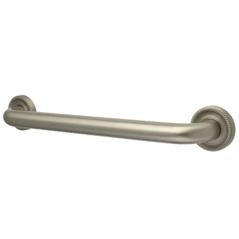 Kingston Brass Camelon 1-1/4 Inch O.D Grab Bar, 16" W, Brushed Nickel