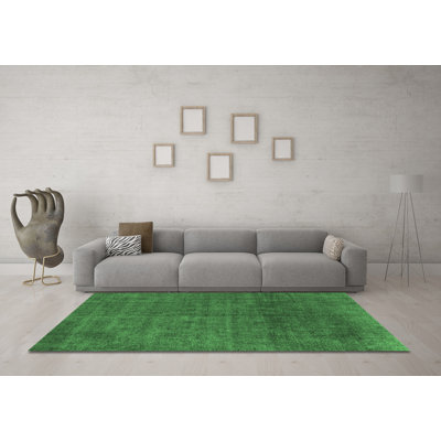 Tapis abstrait vert émeraude lavable à la machine 822