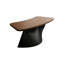 Bureau d'écriture en bois massif courbé noisette-215303425