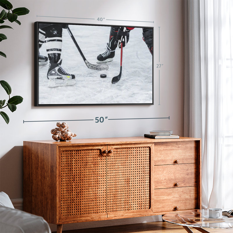 Impression sur toile de hockey sur glace, H 27 po x l 40 po