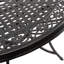 Table de salle à manger ronde en aluminium coulé à motif classique avec trou pour parasol